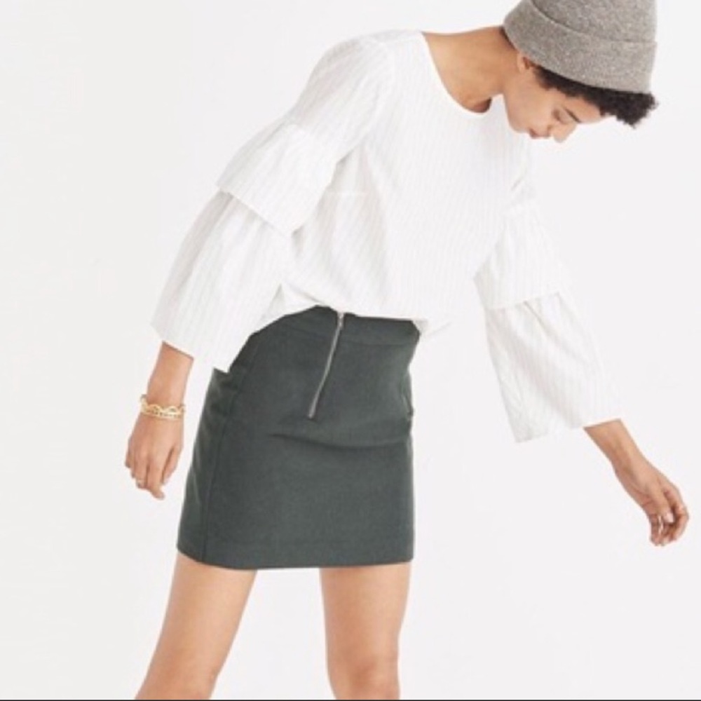 Madewell Striped Ruffle Sleeve Top